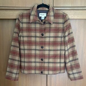Eddie Bauer Women's Checkered Jacket - Red and Tan